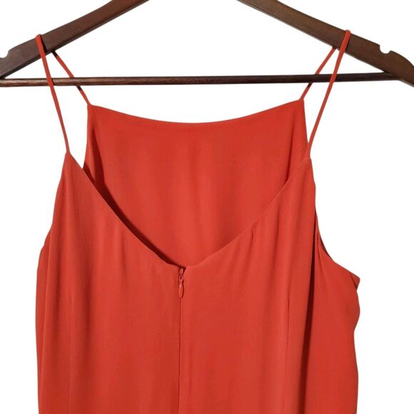 MM Lafleur Silk Blend Crepe Cami Top Size 10 Cayenne Red Zip Back Womens - Picture 4 of 8
